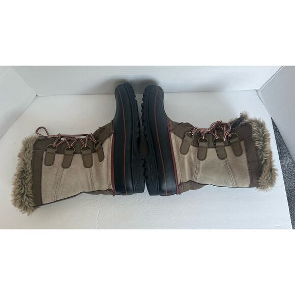 KHOMBU North Star Snow Waterproof Winter Faux Fur Brown Black Mid Calf Boots 9 - Picture 5 of 13